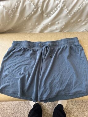 Casual Drawstring Lounge Shorts in Dusty Blue